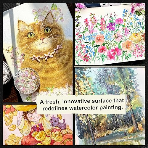 Miniatura 8 de PHOENIX Tableros de lienzo de acuarela para pintar, 11 x 14 pulgadas, 6 unidades, paneles de lienzo de color acuarela 100% algodón, 8 onzas9.17 oz,