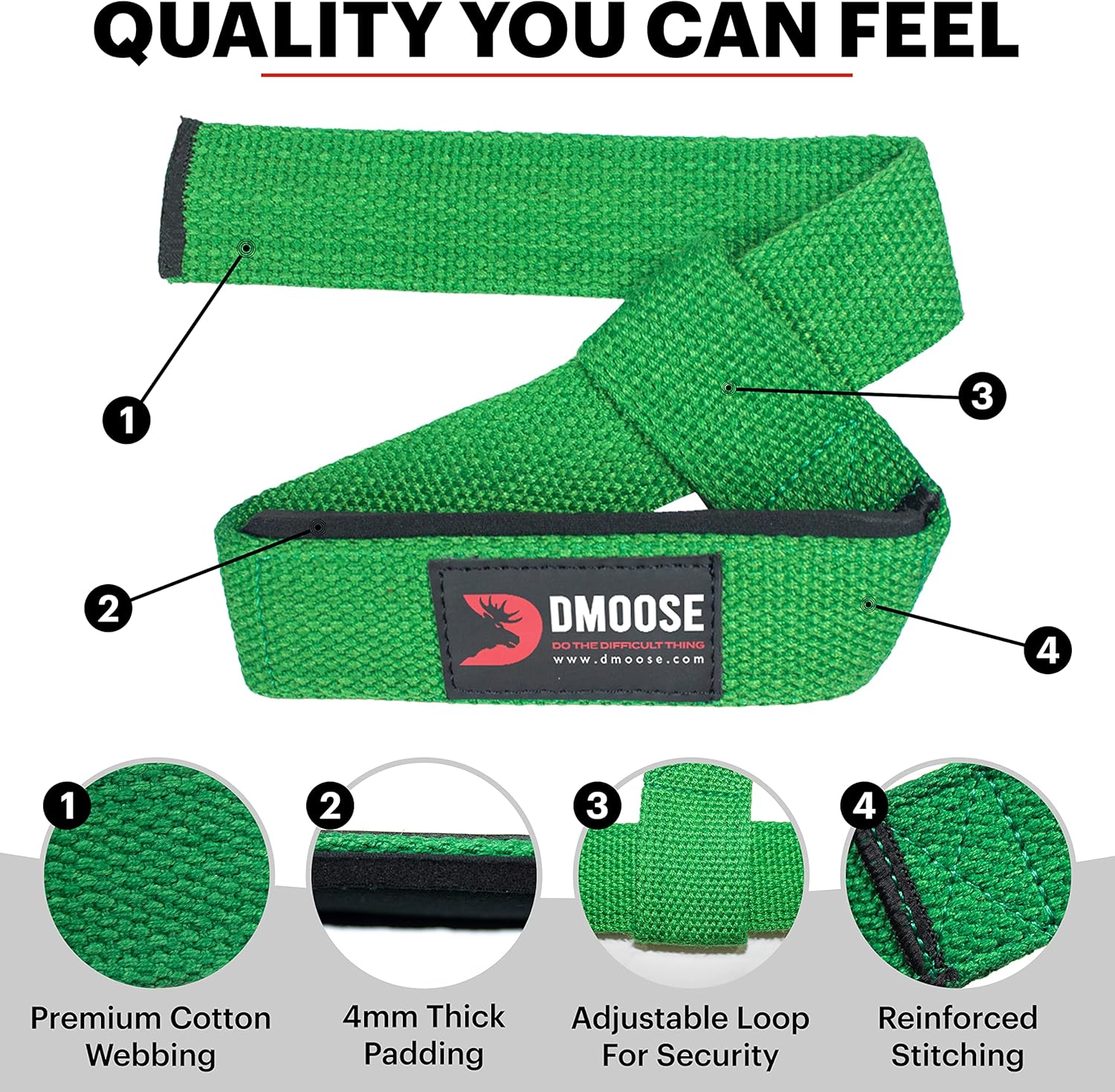 DMoose lifting straps Neoprene Padded gym straps with Max Grip