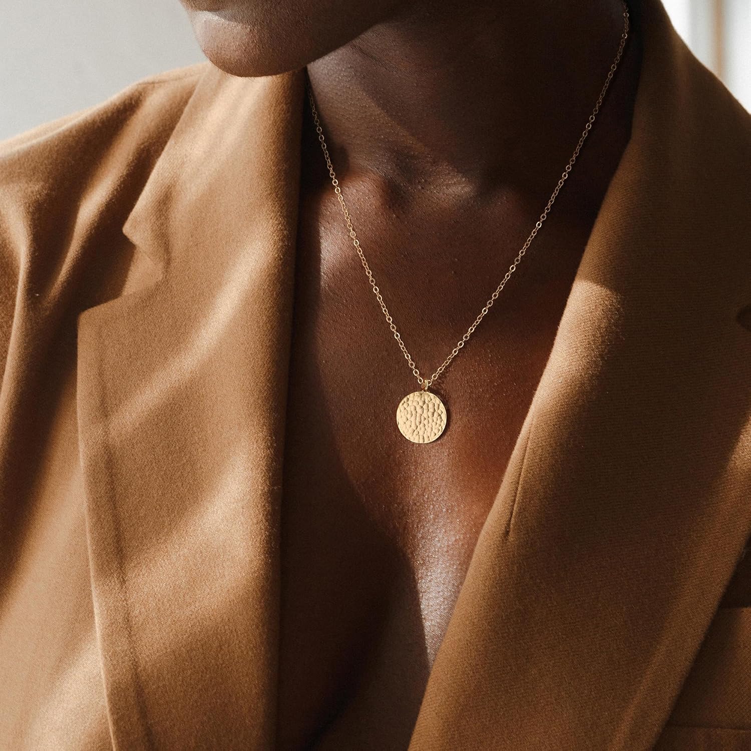 Valloey Rover Gold Necklace for Women 14K Gold Plated Circle Cubic Zirconia Pendant Necklace Dainty Twist Rope Chain Necklace Simple Jewelry Gift for Women - Image 2