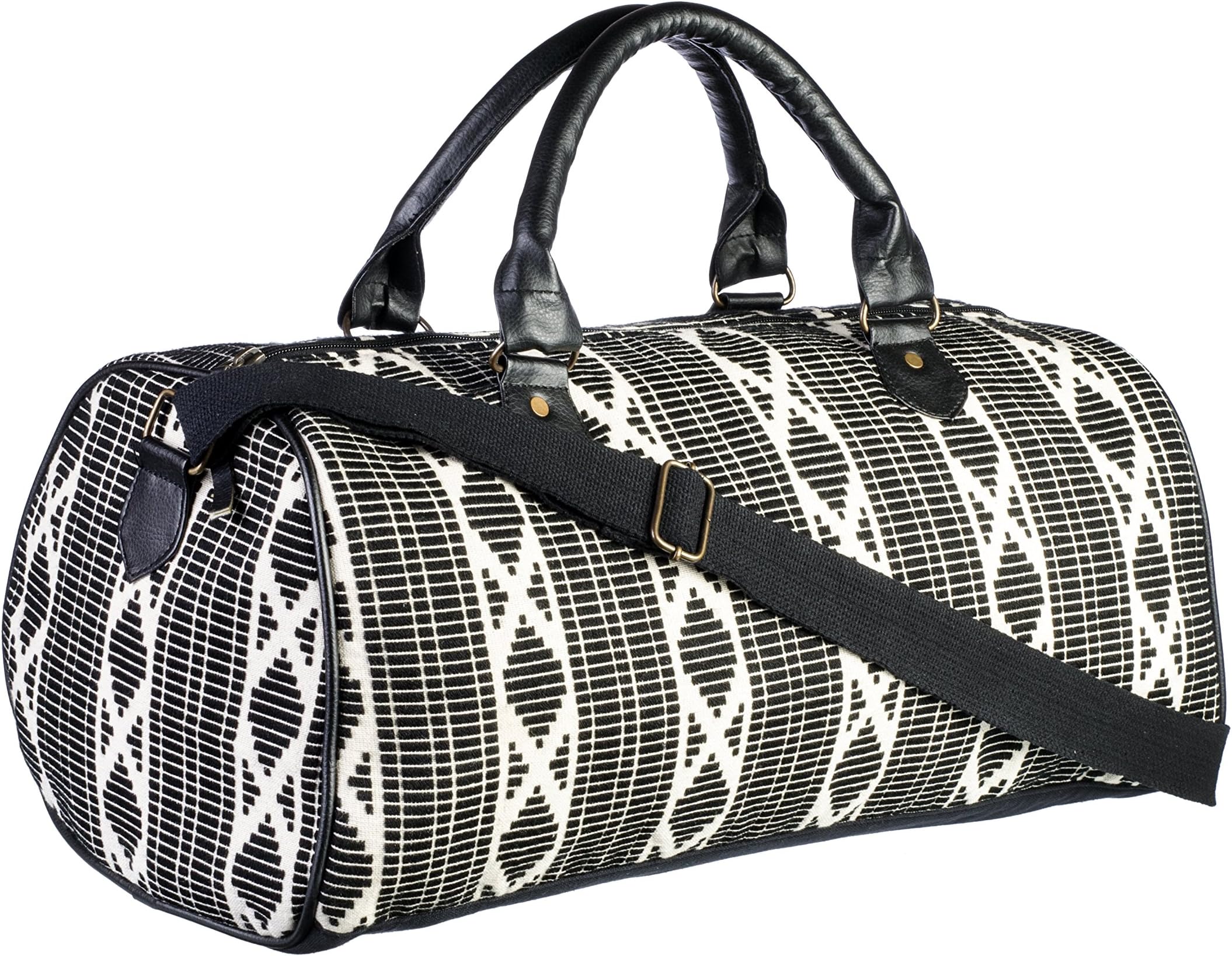 Black & White Tribal, Aztec, Festival Travel Weekender Carry-on Duffel Gym Bag