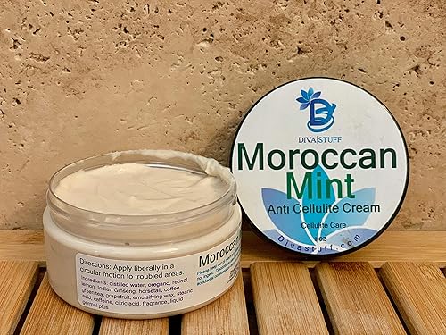 Miniatura 2 de Diva Stuff Crema anticelulítica con aroma a menta marroquí, 4 onzas, con ginseng indio, orégano, cola de caballo, bayas de enebro, café, cafeína y