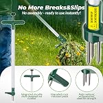 Walensee Stand Up Weed Puller Long Poignée 3 Outil de suppression des griffes Dandelion38.5 Inch Long, Piceuse de mauvaises herbes