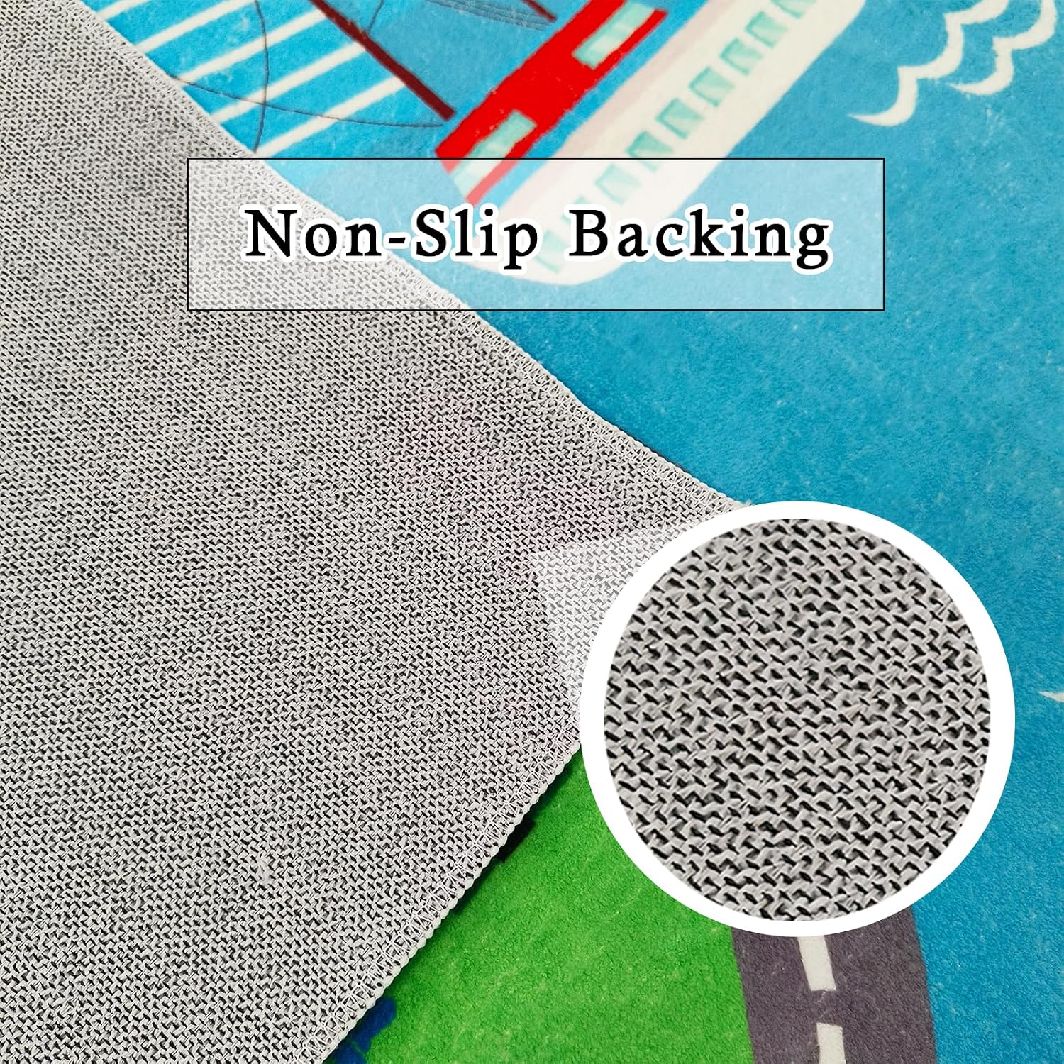 ABREEZE Kids Rugs 4' x 5.3', Faux Wool Kids Road Traffic Area Rugs Non-Slip Childrens Crawling Carpet Colorful Educational & Fun Throw Rug for Living Room Bedroom Playroom Nursery Decor