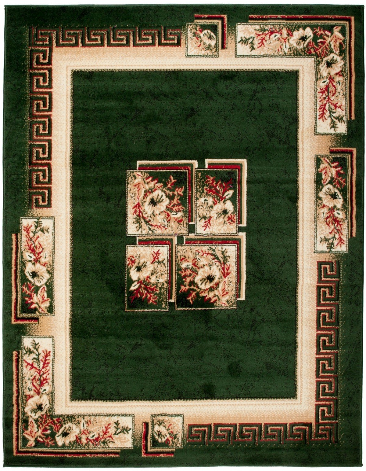 Carpeto Rugs Tappeto Salotto Classico Floreale Pelo Corto - Tappeti Camera da Letto - Tappeti Salotto Grandi Dimensioni - Tappeti Moderni Soggiorno - Verde - 120 x 170 cm