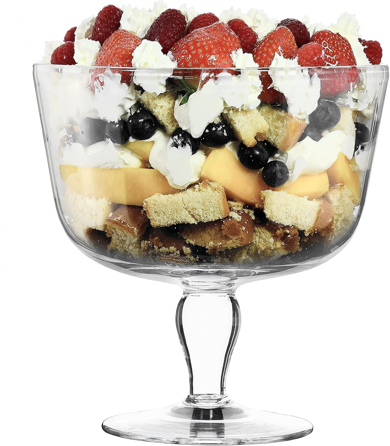 SOLAVIA Transparent Clear Glass Footed Trifle Dessert Bowl H21cm D22cm