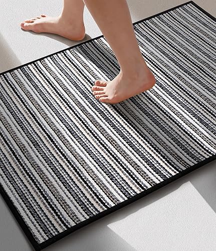 Miniatura 16 de YIHOUSE Alfombras de Baño 17x24 - Alfombra de Baño Pequeña Antideslizante de Secado Rápido Absorbente, Alfombras de Baño Delgadas que Caben Debajo