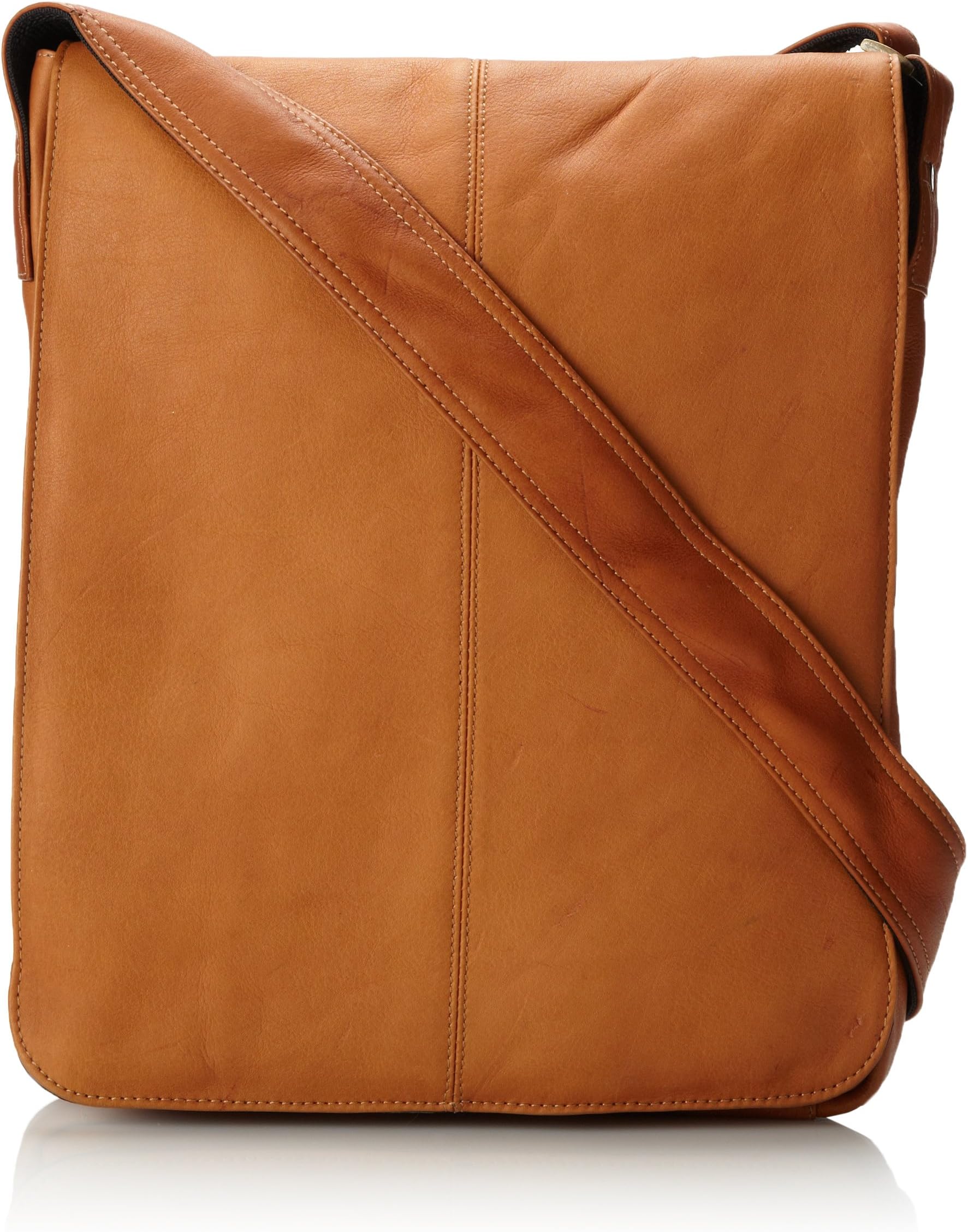 Small Vertical Messenger Bag, Tan, One Size