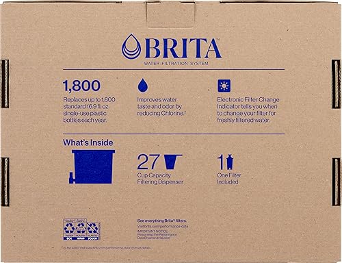 Miniatura 8 de Dispensador de agua Brita UltraMax grande con 1 filtro BritaPlus, 27 tazas, blanco (el paquete puede variar) Blanco,Negro