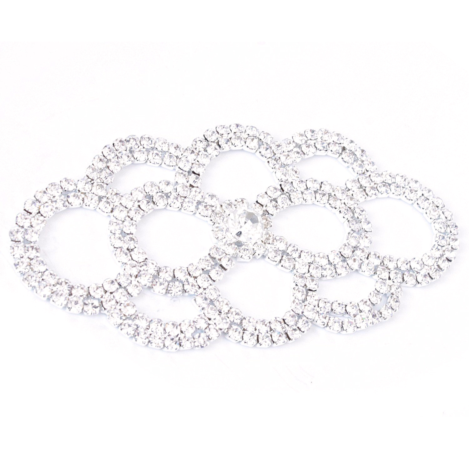 WedDecor 90mm x 45mm Hermoso Plateado Estrás Motivo Diamante con