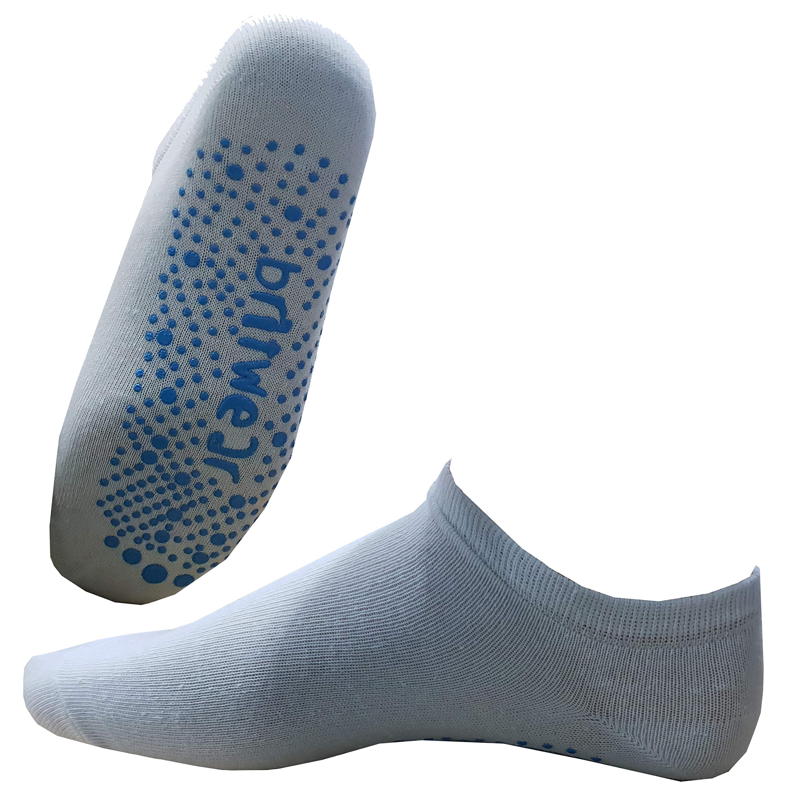 Britwear Women's White 3 X Non Skid Slip Grip Gripper Cotton Rich Yoga Trainer Sport Socks Colour: Size:uk 4-7