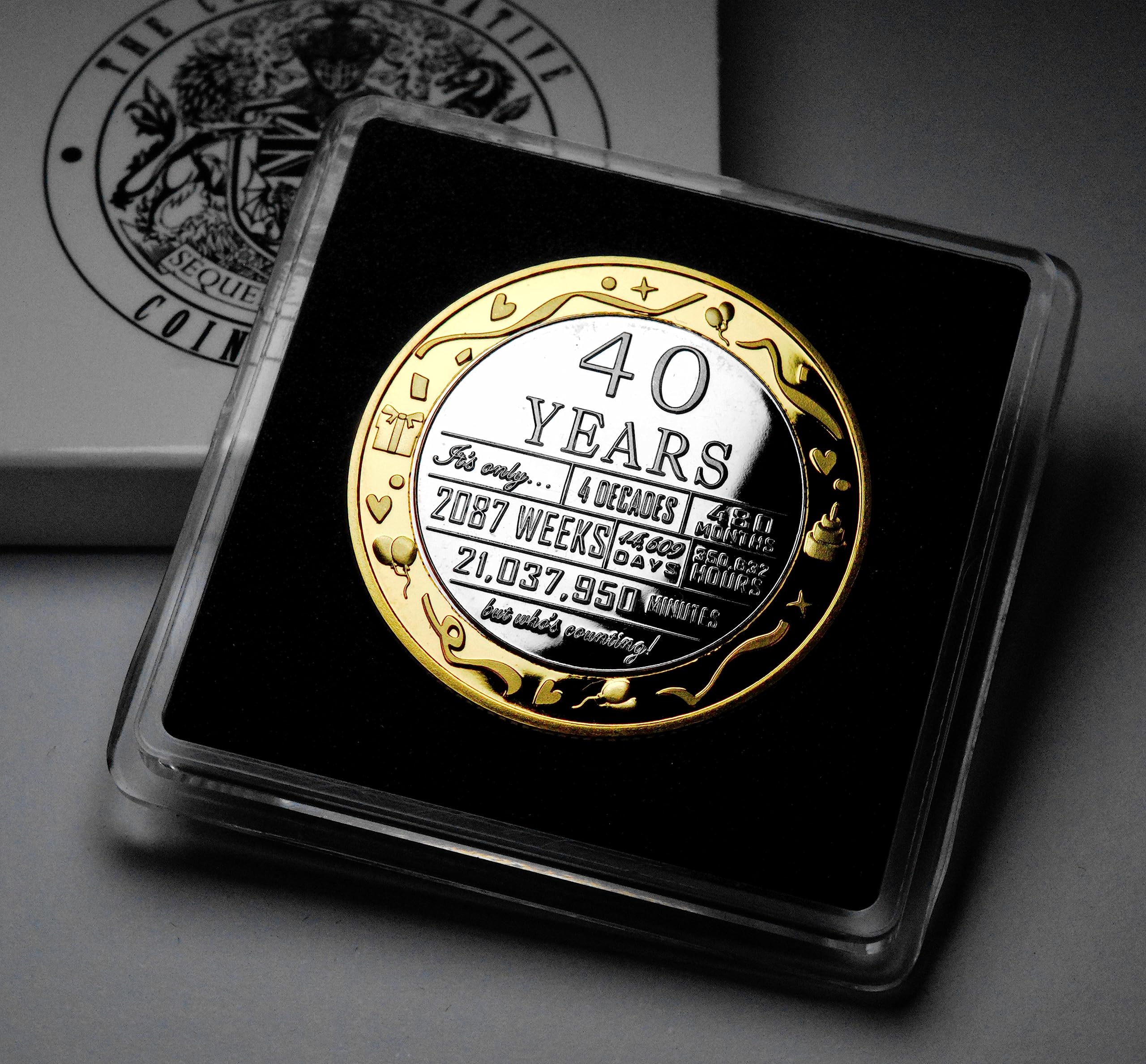 The Commemorative Coin Company 40th Birthday Dual Metal 24ct Gold & .999 Silver Commemorative. Gift/Presentation Case. Party/Ideas/Gift/Present. Son/Daughter 40 Years