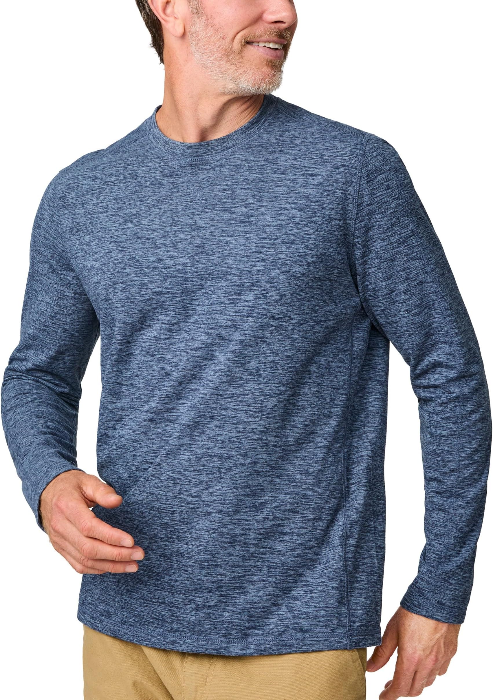 Men's Long Sleeve Rash Guard Sun Protection Shirts UV UPF 50+ Fishing Hiking Running Quick Dry for Men-Sueded