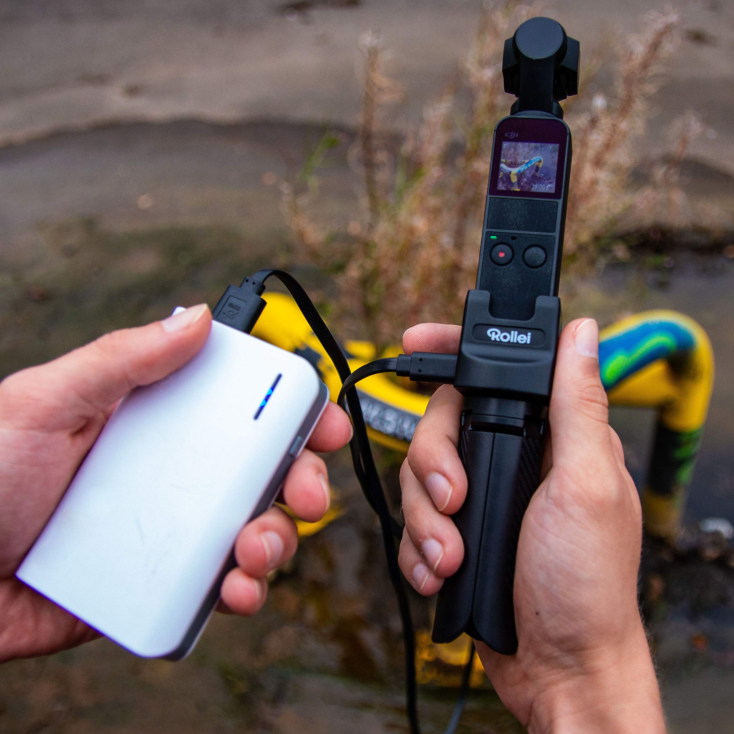 Rollei Osmo Pocket Starter Set – Mini Trípode, Adaptador GoPro, Soporte Para Base WLAN Y Adaptador De Trípode Con Carga, Ideal Para Principiantes