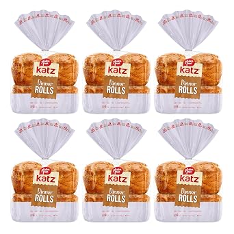 Katz Gluten Free Dinner Rolls, Soft & Fluffy Small Challah Rolls, Certified GF, Free of Dairy, Nut, Sesame, OU Kosher, 7oz 6Pk