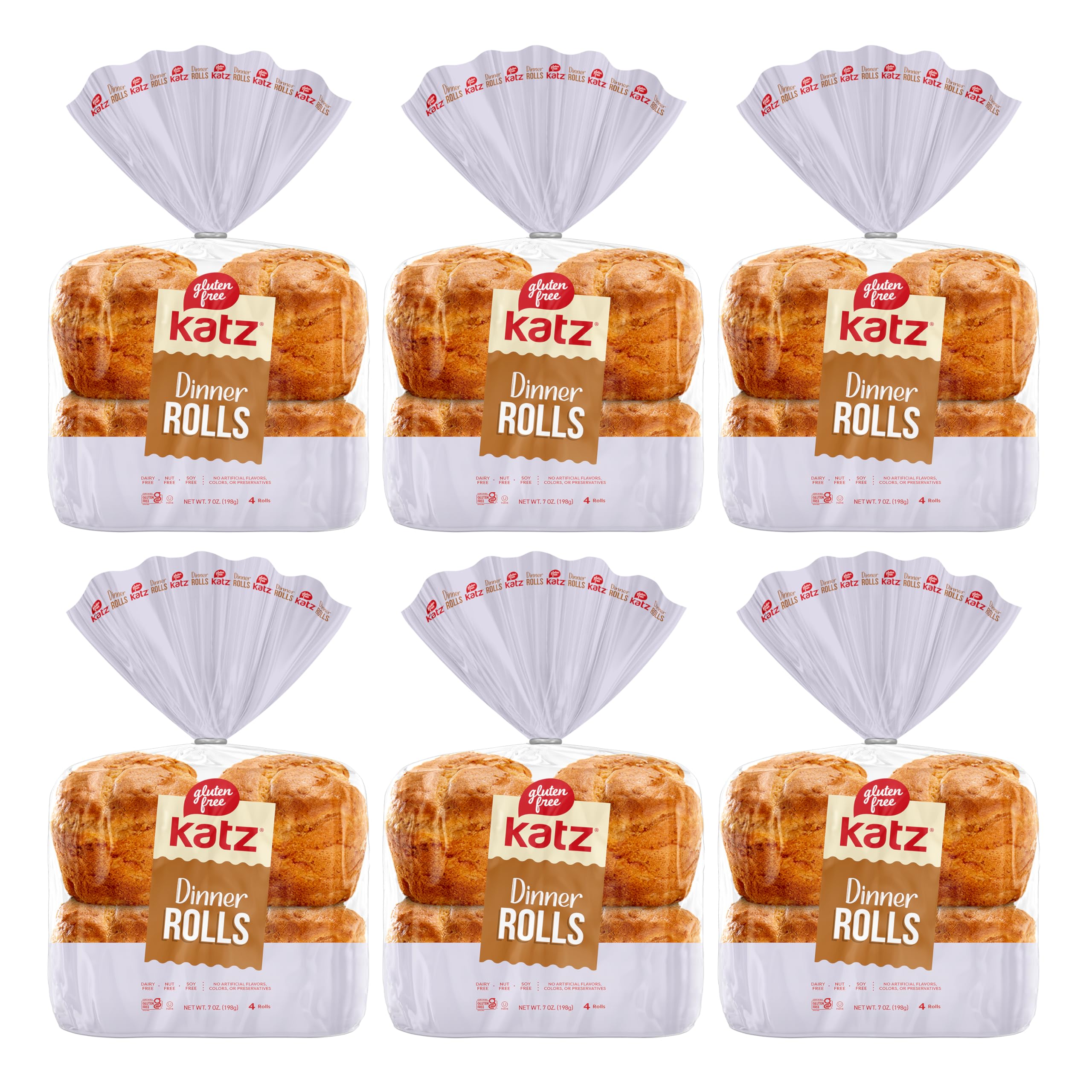 Katz Gluten Free Dinner Roll. Good For Breakfast. Sesame Free, Dairy Free, And Nut Free. Kosher Packs of 6 (7 Ounce Each)