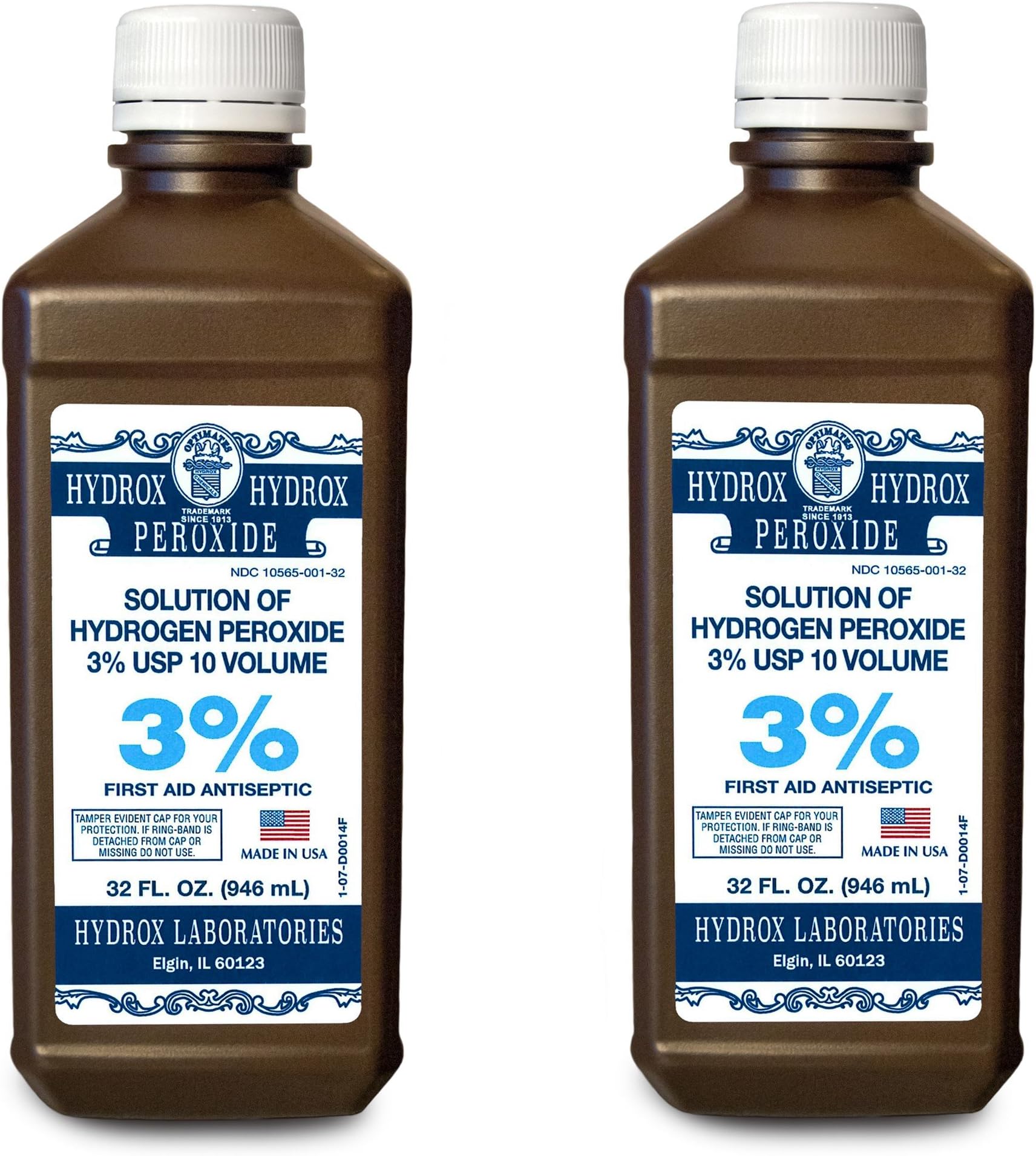 Hydrox Hydrogen Peroxide 3%, 32 oz. (Pack of 2)
