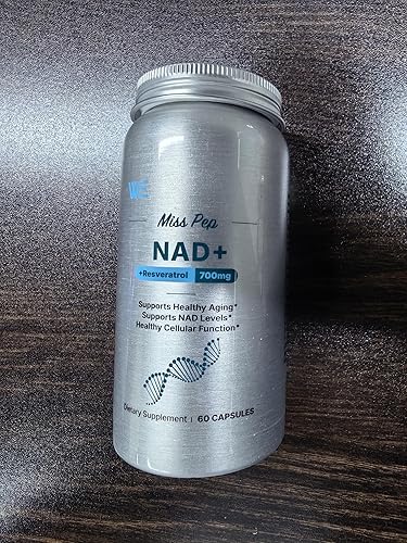 Suplemento NAD+, con ribósido de nicotinamida y resveratrol, apoya la salud celular, ralentiza el envejecimiento, ayuda a concentrarse y promueve la