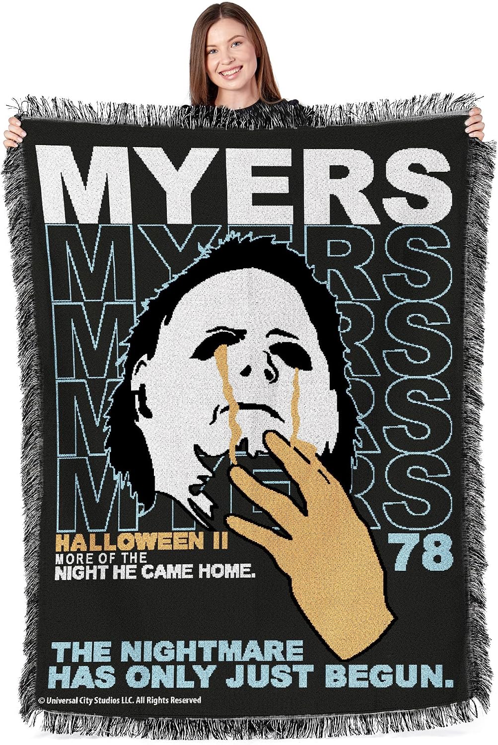 Northwest Universal Halloween II He Came Home Tapestry Throw for Bed, Couch, Wall, Halloween Decorations, Spooky Hanging, 48x60 inches