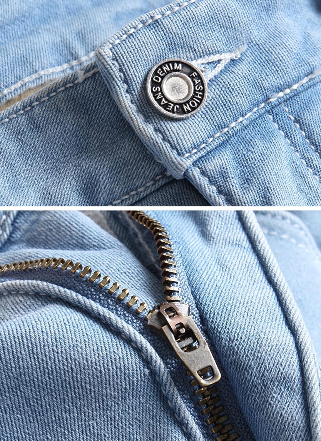 Qazel Vorrlon Men's Fleece Lined Jeans Winter Warm Flannel Skinny Slim Fit Stretch Denim Pants - Image 4