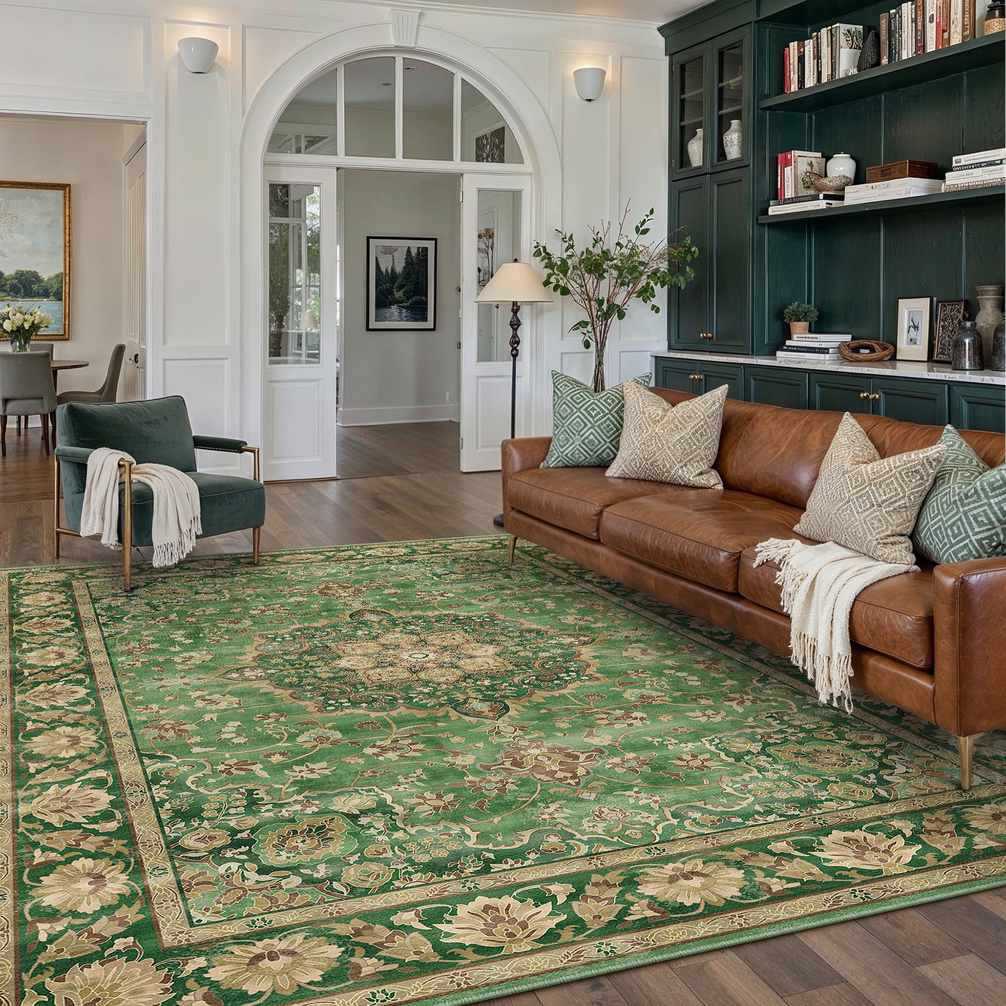 PureCozy Teppich Wohnzimmer Boho Teppiche | Weich Kurzflor, Rutschfest, Leicht, Schlafzimmer, Esszimmer, Büro, Kinderzimmer
