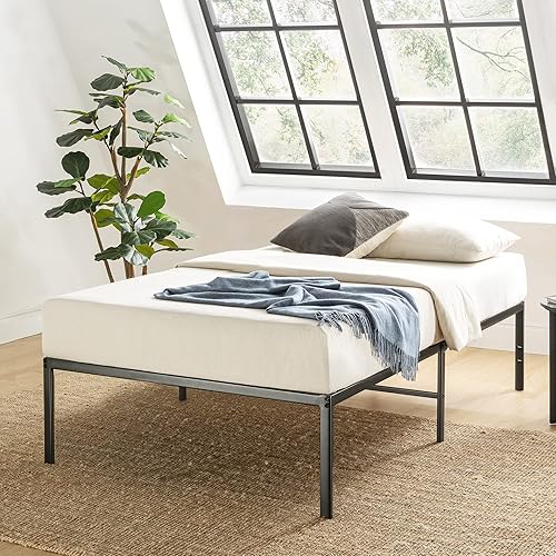 Miniatura 19 de Best Price Mattress Marco de cama de plataforma de metal de 18 pulgadas, listones de acero resistente, blanco, tamaño Queen