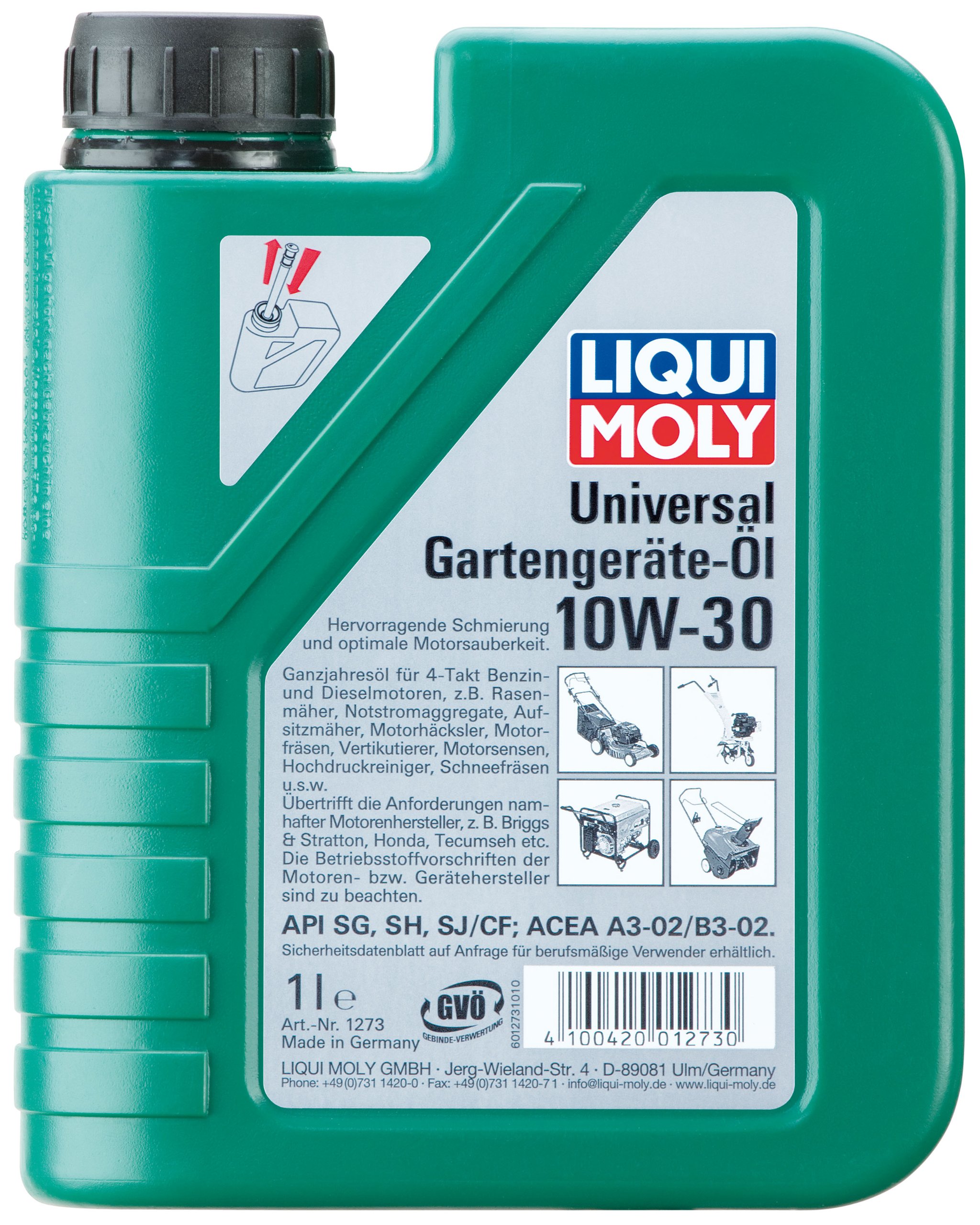 8x LIQUI MOLY 1273 Universal Gartengeräte-Öl 10W-30 4-Takt 1L
