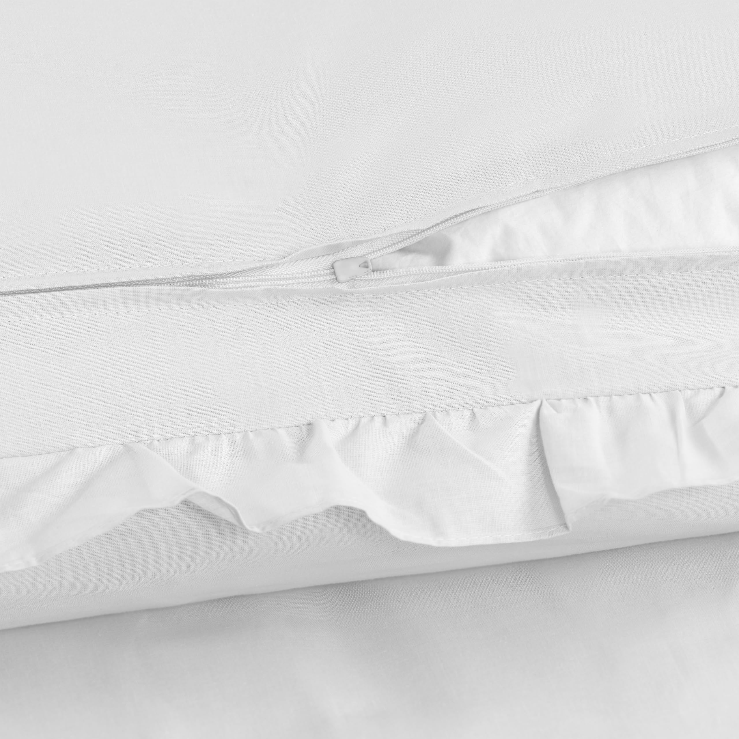 Rüschen Bettwäsche Set, 4-TLG., 135x200, Weiss