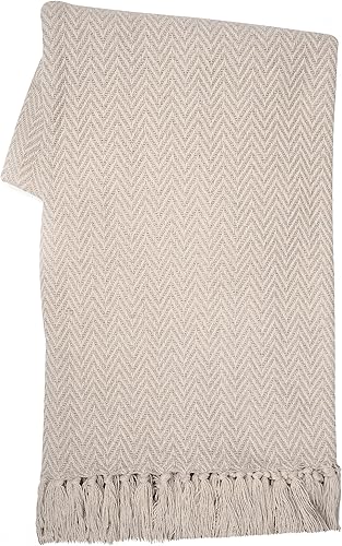 Miniatura 2 de RAJRANG - Manta de algodón en espiga de 50 x 60 pulgadas, moderna decoración bohemia para sala de estar, acogedora y cálida, mantas suaves de lujo