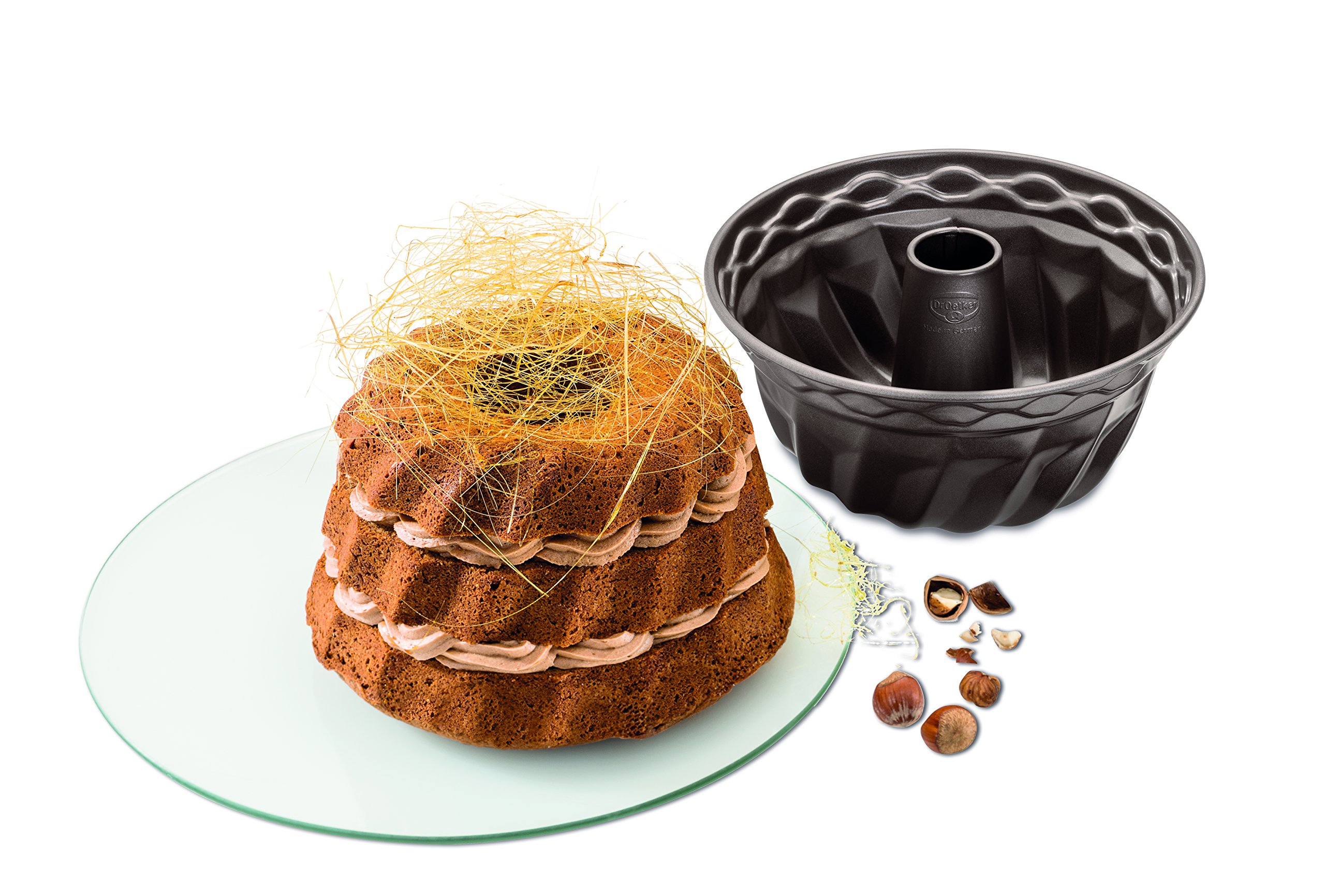 Dr. Oetker Molde de 22 cm de diámetro con Revestimiento Antiadherente Reforzado con cerámica, Resistente al Calor hasta 230 °C, 2300 ml
