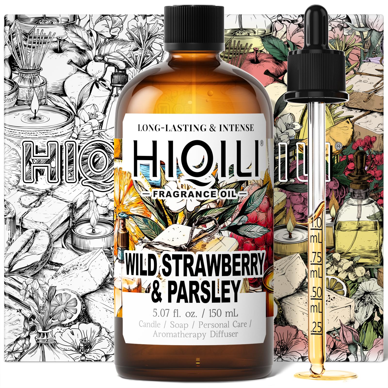 HIQILI Wild Strawberry &amp; Parsley Fragrance Oil for Candle - 5.07 Fl Oz