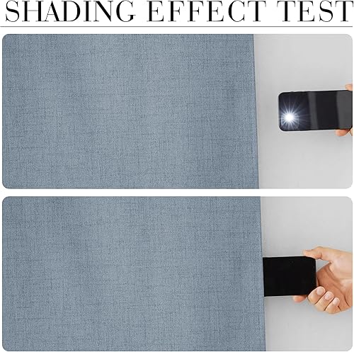 Miniatura 10 de RYB HOME Cortinas opacas con textura de lino 100% para dormitorio, cortinas aislantes de ahorro de energía para sala de estar, comedor, patio,