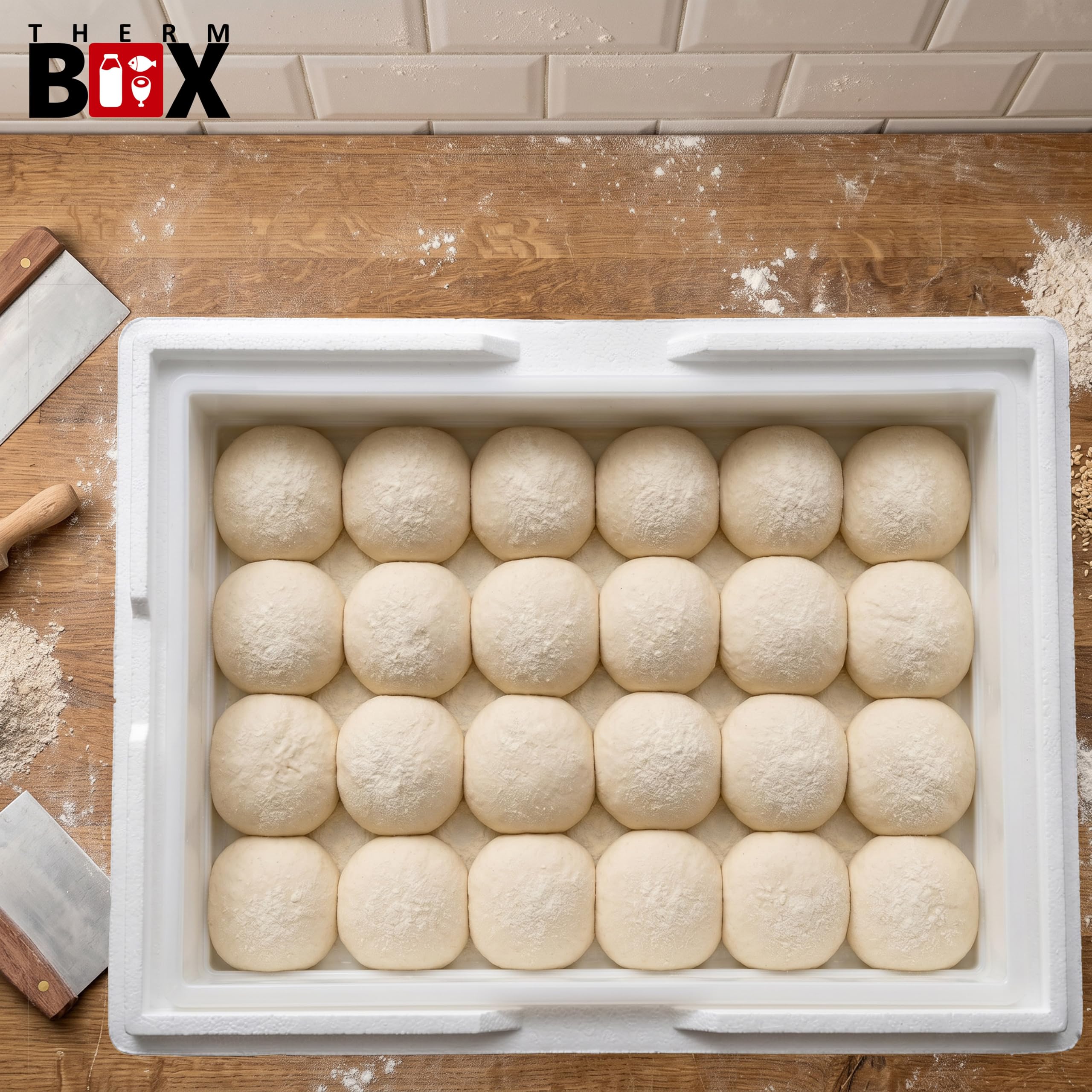 THERM BOX Contenitore per fermentazione da 80 W, in polistirolo, 80 litri, interno 62,5 x 44 x 30 cm, spessore parete 3 cm, contenitore termico, contenitore termico, contenitore termico riutilizzabile
