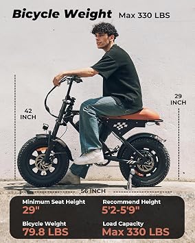Electric Bike for Adults, 1500W Peak Motor, 20 MPH Dirt Bike