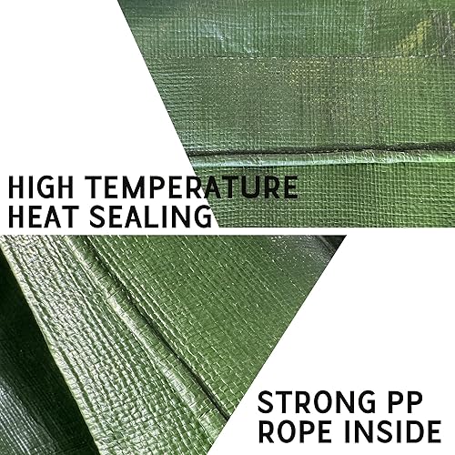 Miniatura 10 de Cubierta de lona de polietileno blanco resistente de 0.394 in - Gruesa impermeable, resistente a los rayos UV, duradera, resistente a la intemperie,