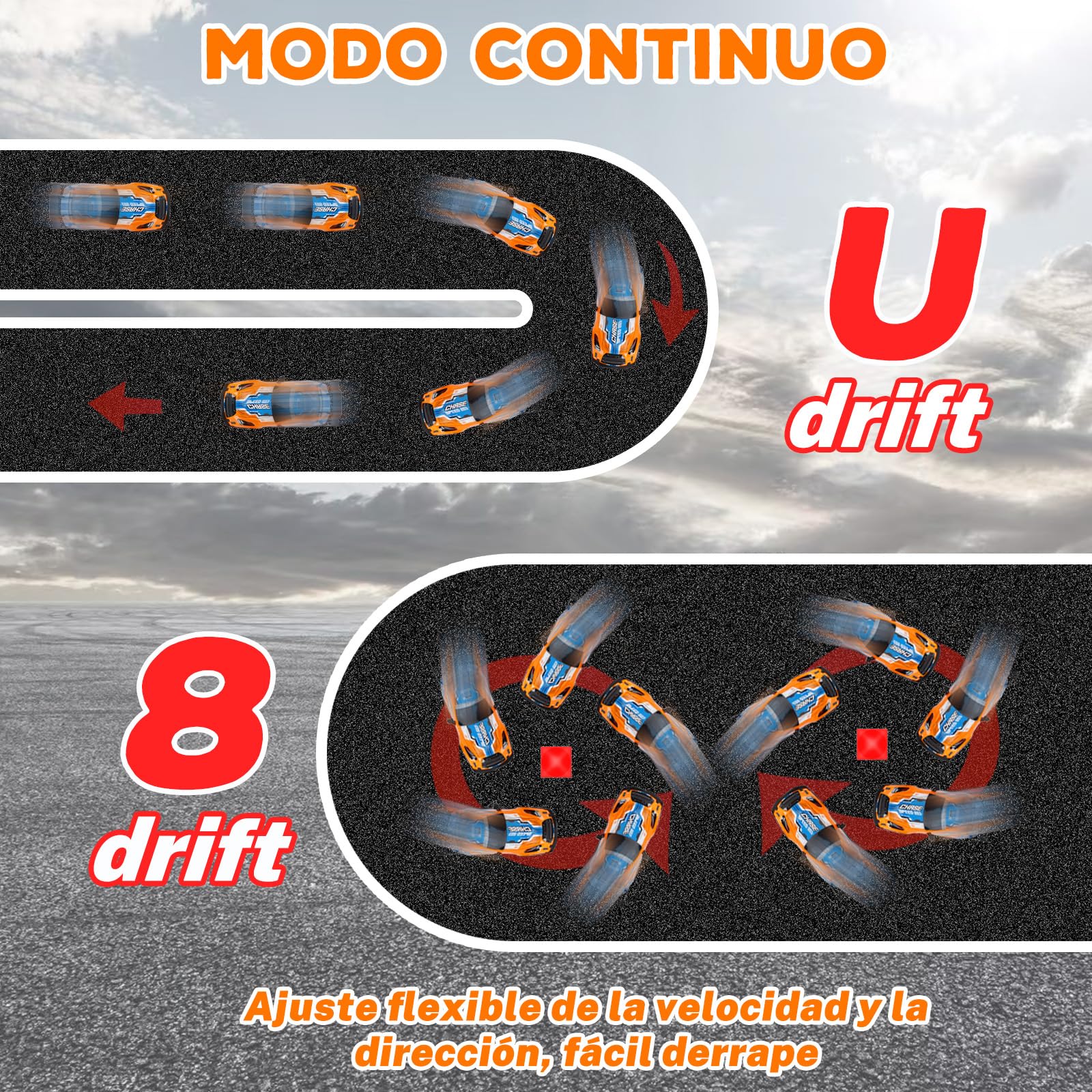 JONRRYIN Coche RC Drift, 1:14 Coche Teledirigido Drift, 25km/h 4WD Coche de Carreras Teledirigido con Kit Barricada, Luces LED, Radiocontrol Car de Juguete para Adultos y Niños Mayores de 8 Años
