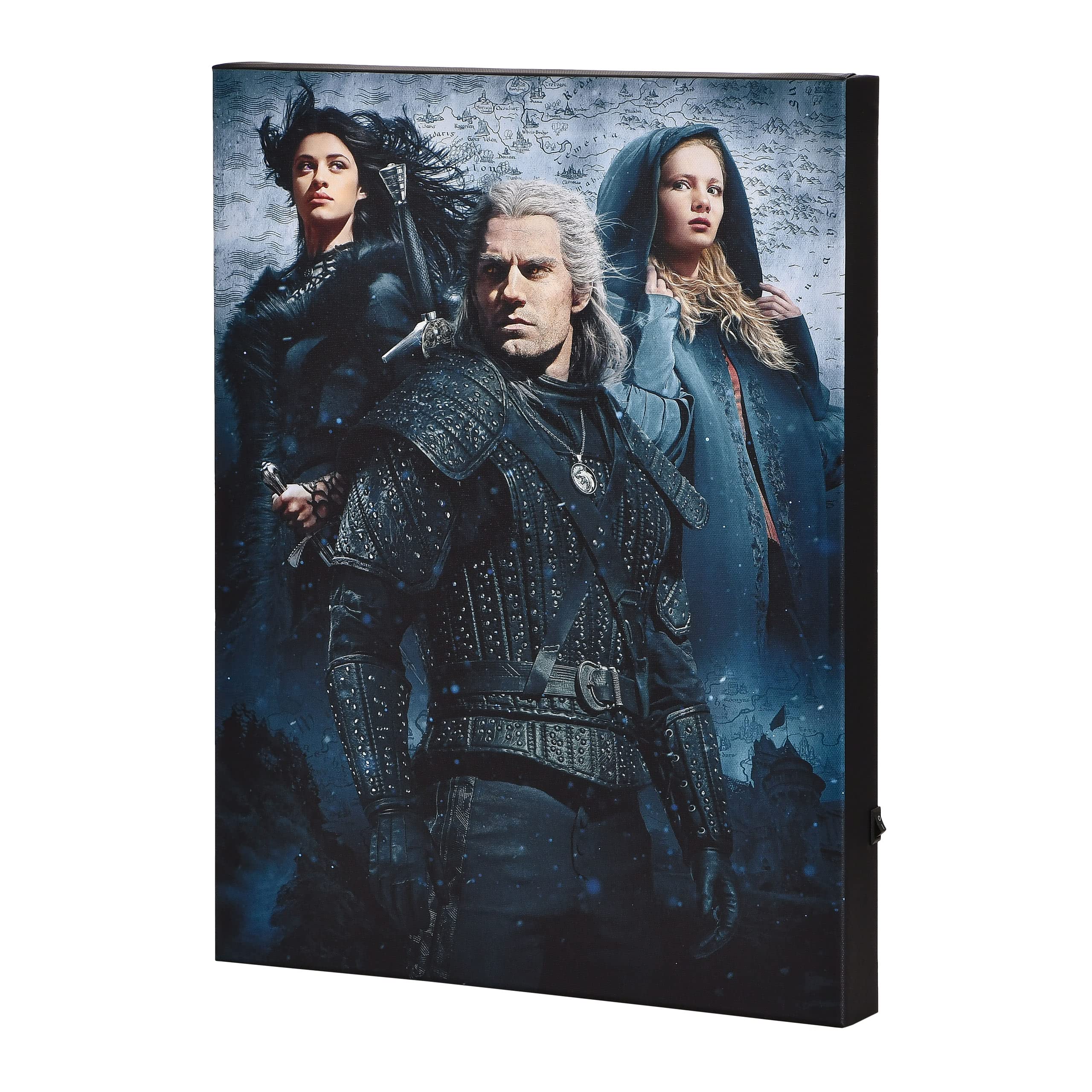 Elbenwald Witcher mural with light Ciri, Yennefer & Geralt Design battery operations 30 x 40 x 3.8 cm