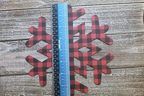 Miniatura 4 de Buffalo plaid snowflake ornament decorations...paper+chipboard [3 sizes to choose]