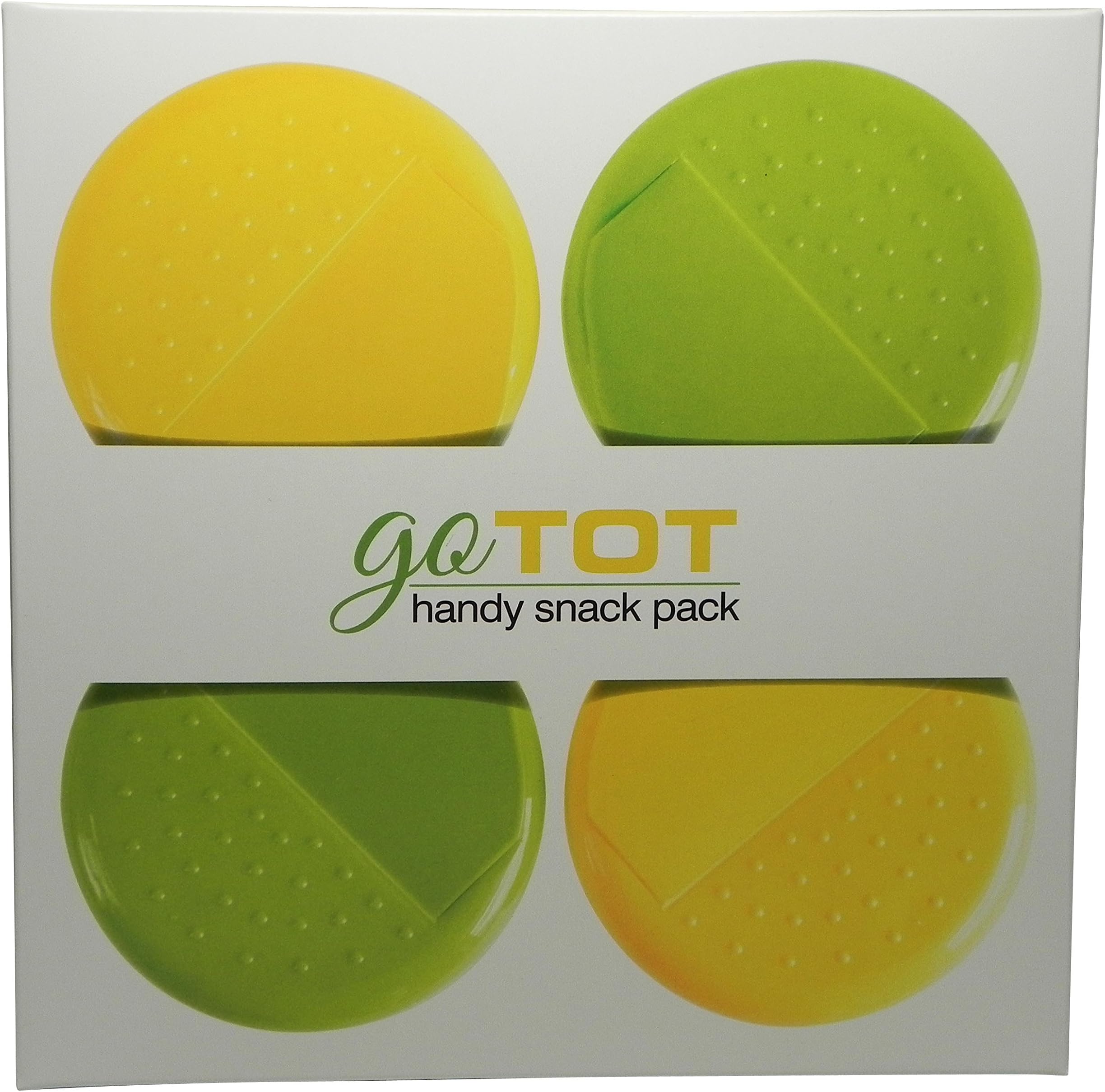 Snack Containers 4 Count Set, Yellow and Green