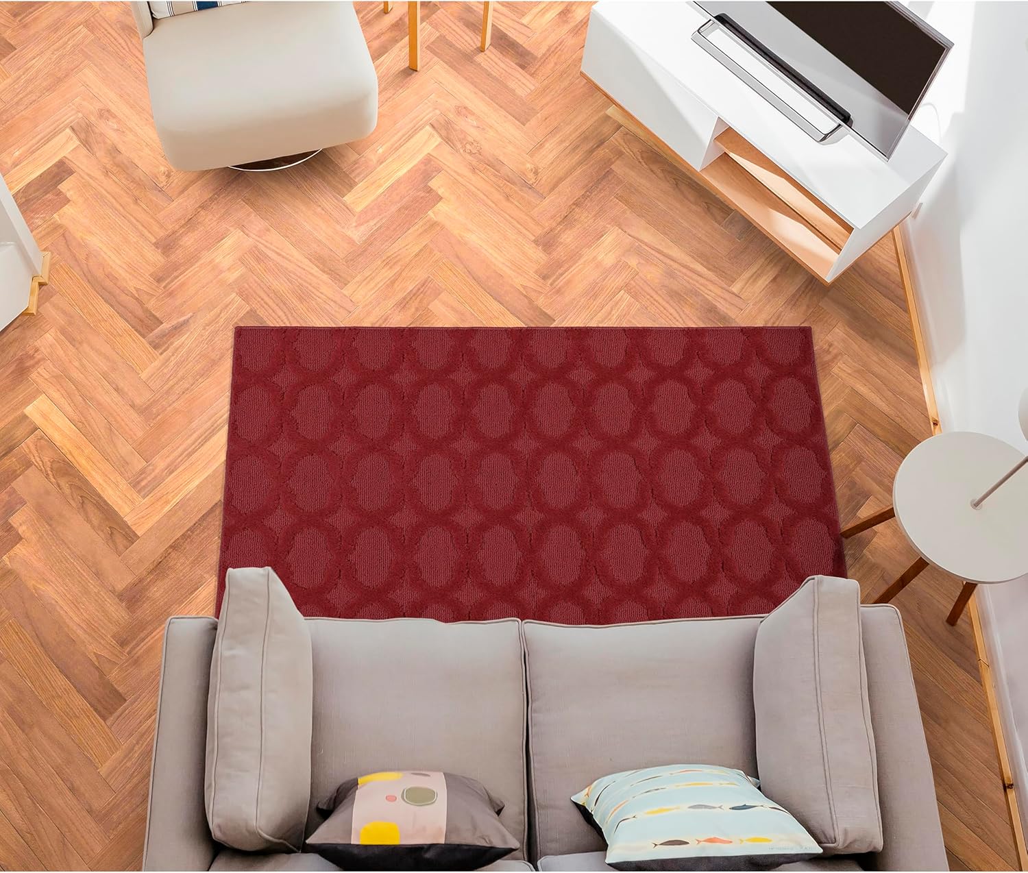 Garland Rug Sparta Non Slip Polypropylene 3 Ft. X 5 Ft. Chili Pepper Red Area Rug- Ideal for Living Rooms & Hallways, Stylish & Durable for High-Traffic Areas Chili Pepper Red 3' x 5' (Rectangular)