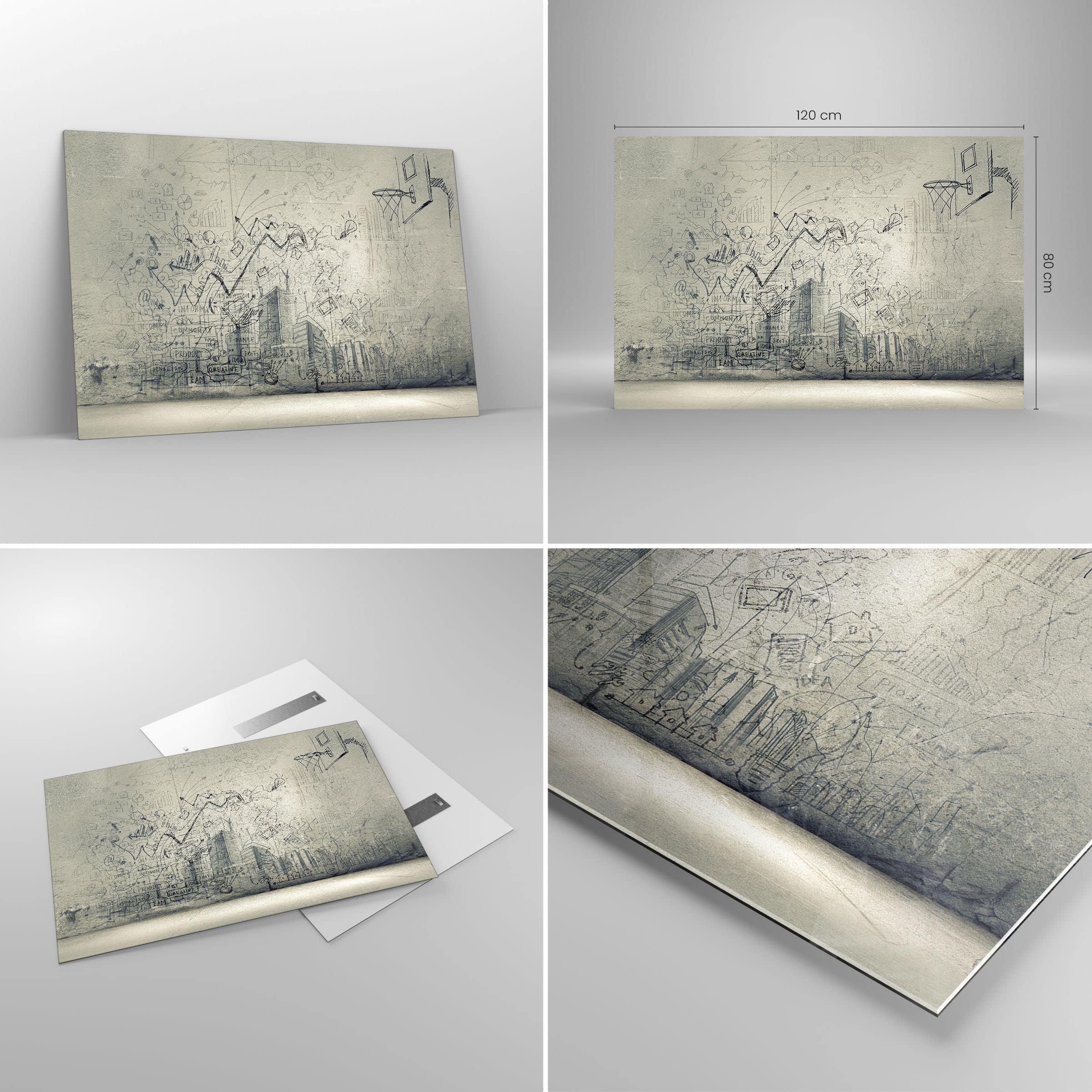Tableau Déco Impression Sur Verre – Graffiti Moderne – 120x80 Cm – ARTTOR