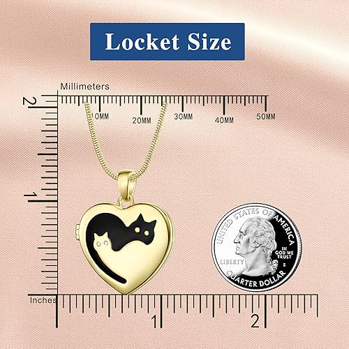 Miniatura 6 de Fanery sue Collar con medallón personalizado para mascotas para mujeres y hombres, collar personalizado con medallón de corazón con estampado de