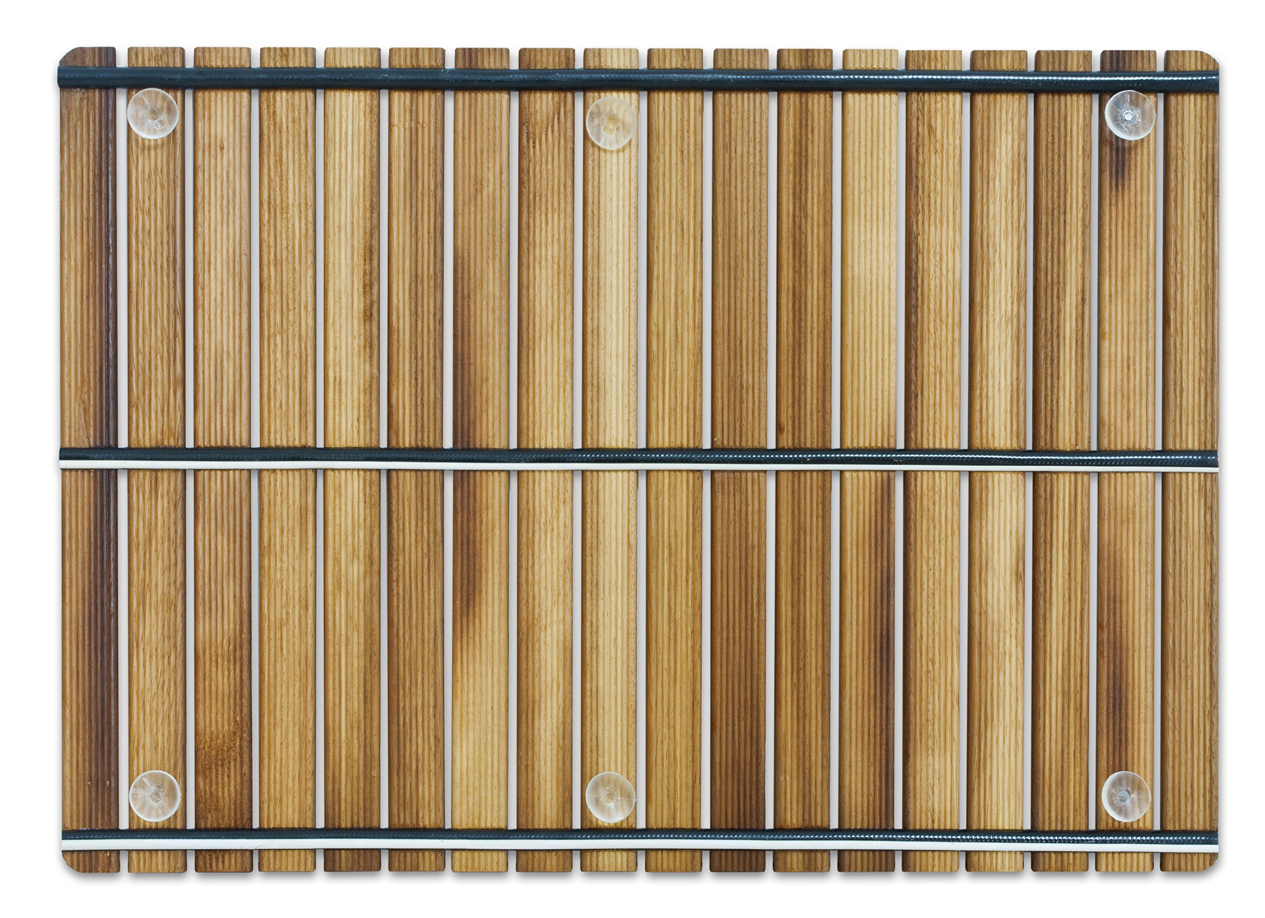 Tarima/Alfombra Flexible para Ducha y baño, en Madera de Teca (50 x 70 cm)