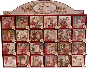Vintage Santa Wooden Advent Calendar with Doors from Primitives by Kathy