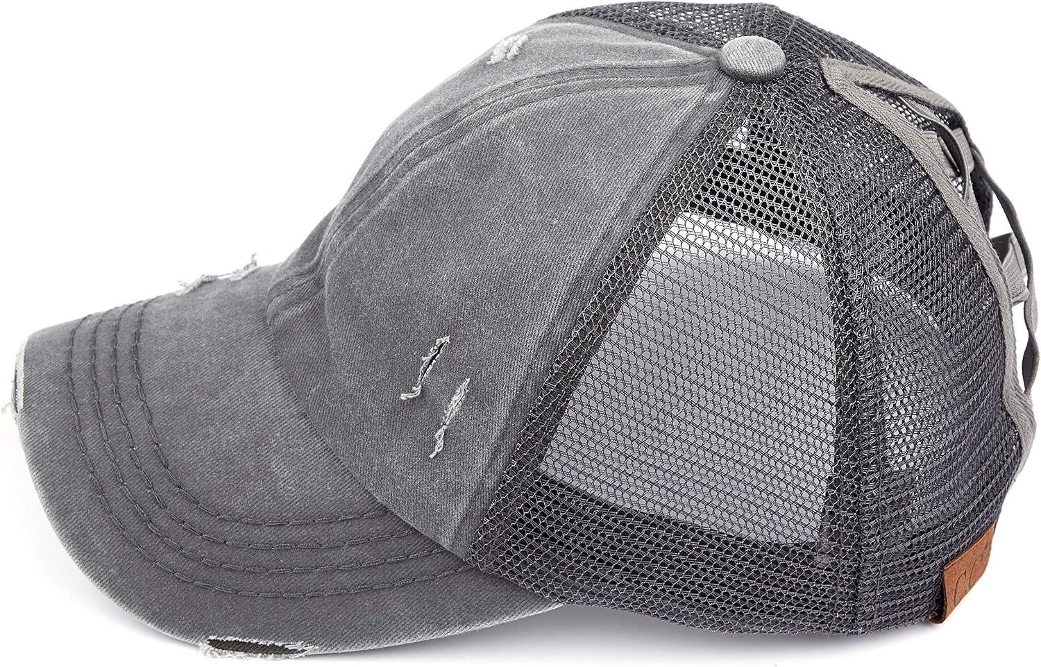 C.C Ponycap Messy High Bun Ponytail Adjustable Glitter Mesh Trucker Baseball Cap