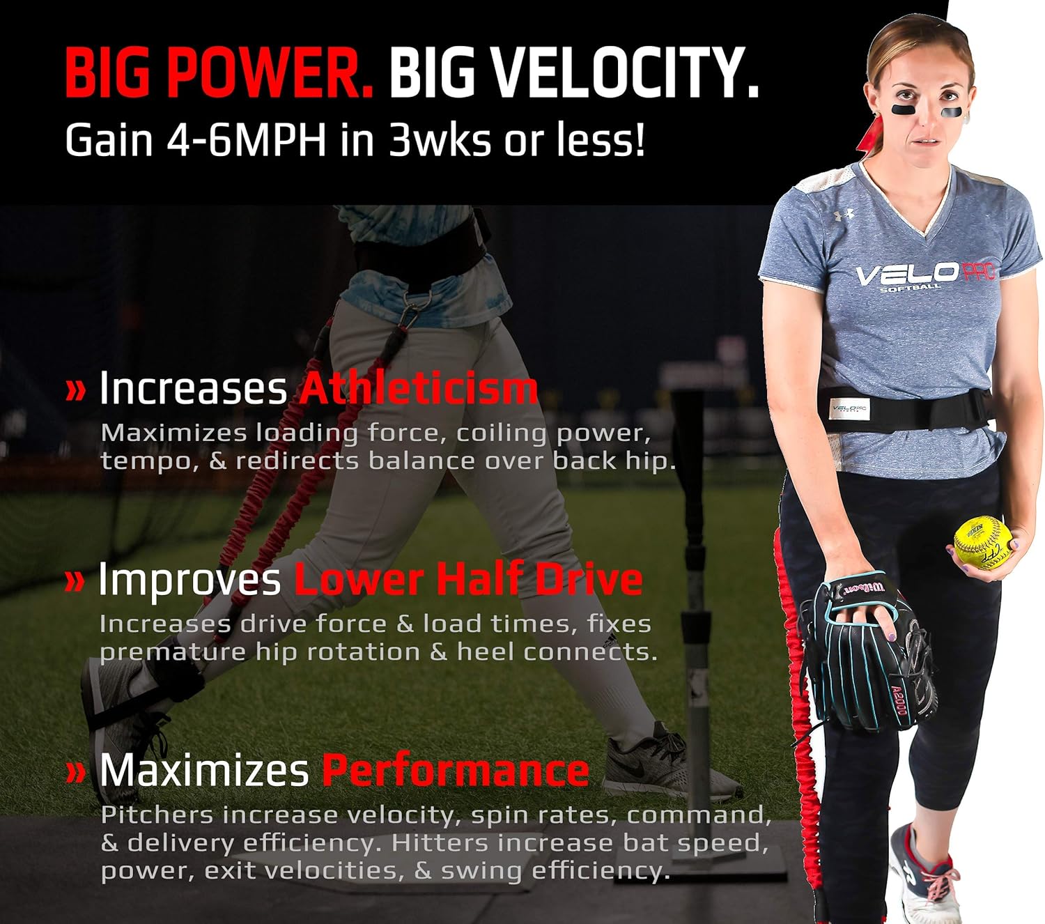 VPX Softball Training Harness | Adds 4-6MPH of Velocity & Power Quickly | Improves Swing, Batting, & Pitching Mechanics | Hitters, Pitchers, & Catchers | Fastpitch, Slowpitch, Youth, Mens, Girls, Kids : Sports & Outdoors