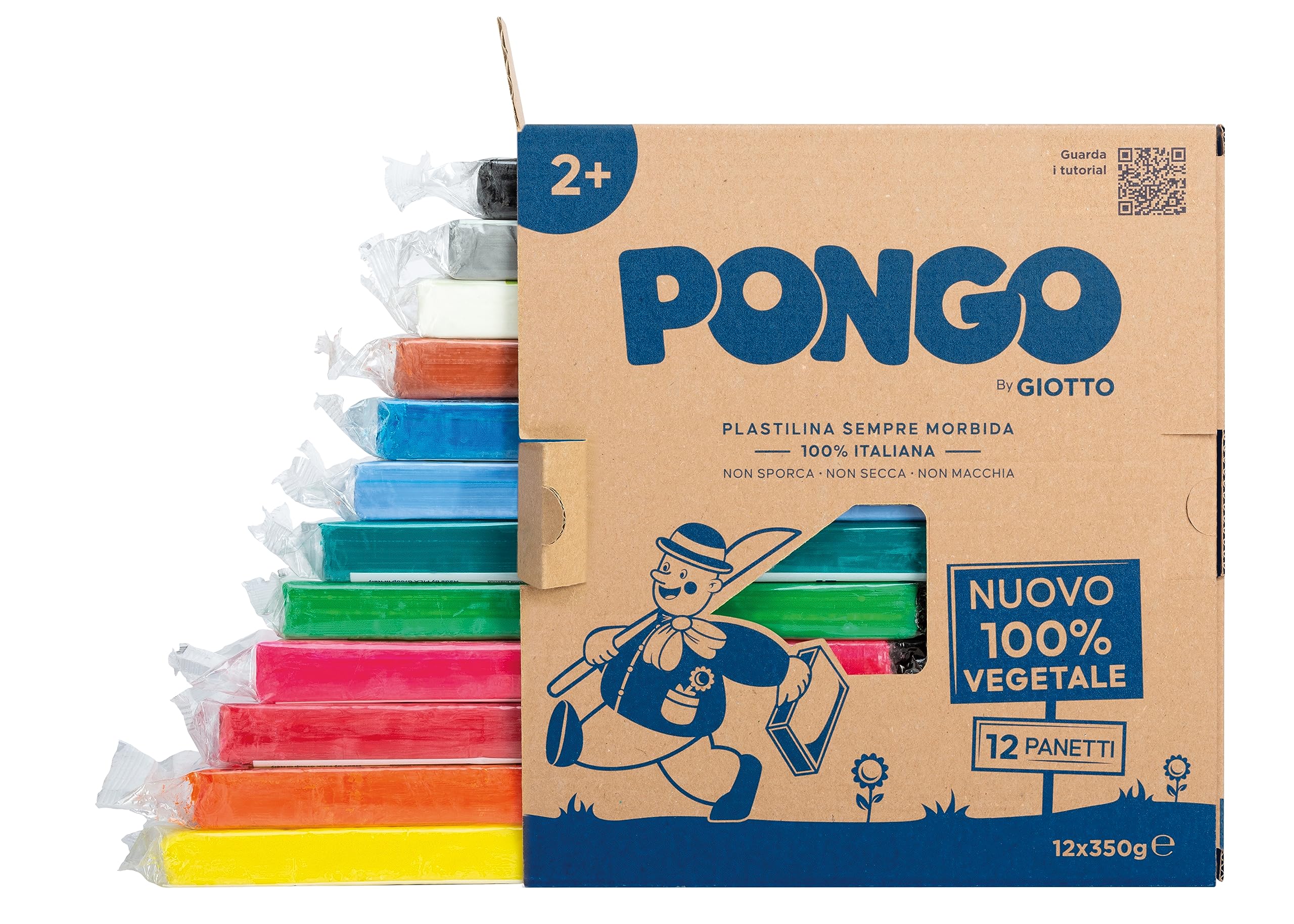 Giotto Pongo Lot de couleurs assorties 12 x 350 g