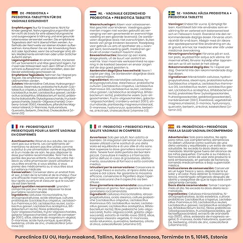 Miniatura 6 de Veev Flora íntima - Soporte para microbioma vaginal e intestinal - 50 mil millones de UFC - Probióticos, prebióticos, arándano, D-manosa, ácido