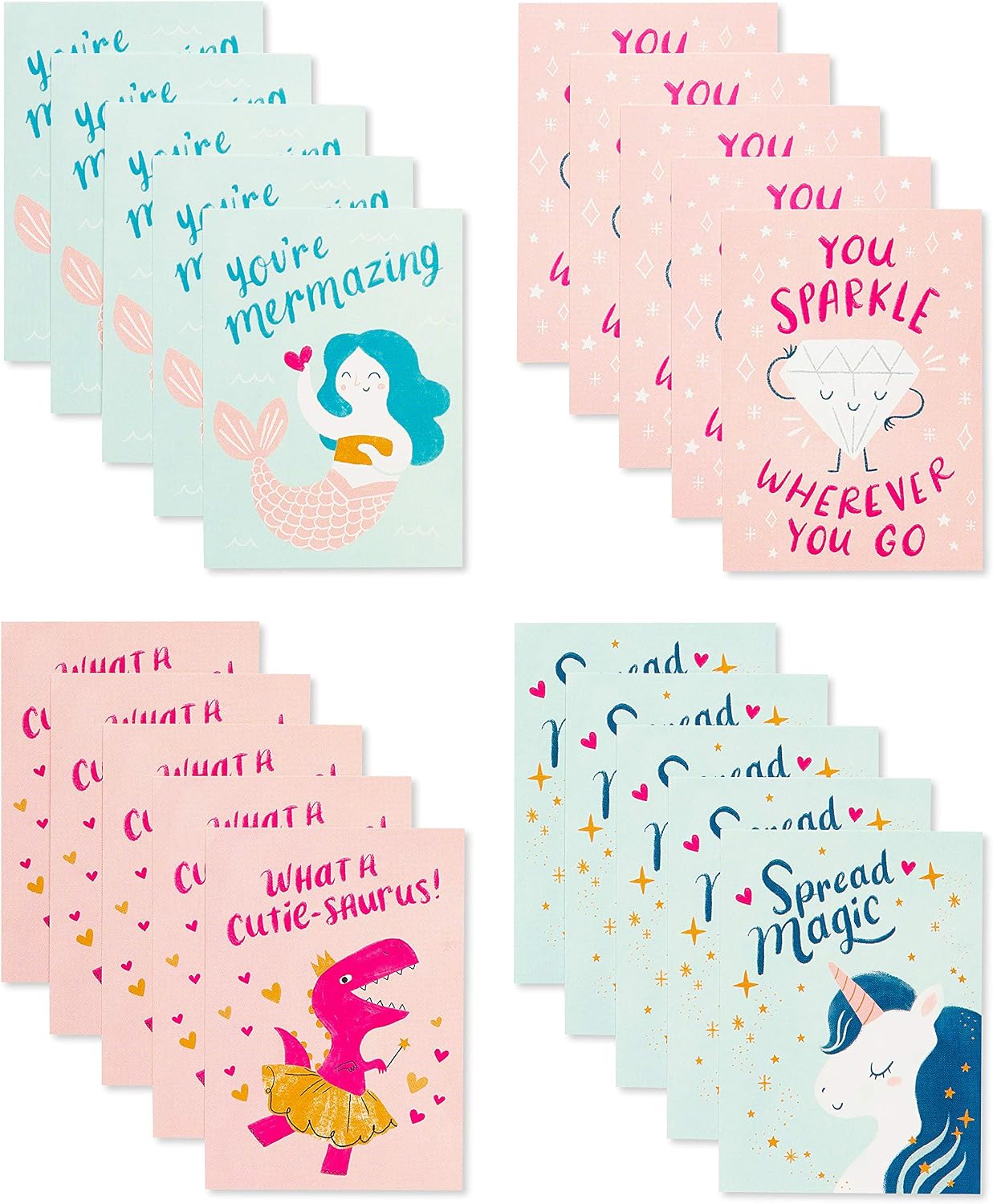 American Greetings Valentines Day Cards for Kids School and Classroom Exchange, Magical (40-Count)