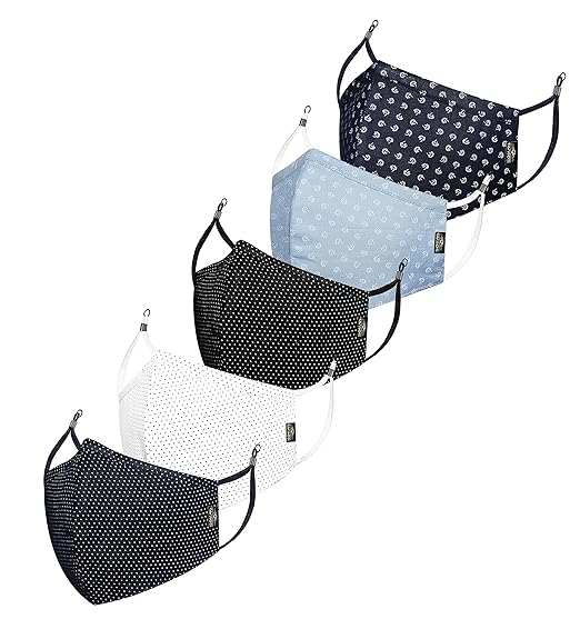 TAVROS Unisex 100% Cotton Printed Fashionable Fabric N95 Mask for Men ,Women ,Kids , Girls , teens with Adjustable E