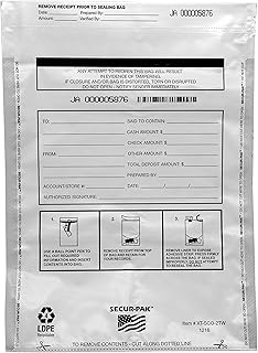 Secur-Pak Deposit Bags with Pocket - Pack of 100 - Premium, Level 4 Security Tamper Evident, White Security Bags - Self Sealing, Opaque 2.5 Mil Plastic - 12" x 16" - SECUR-PAK